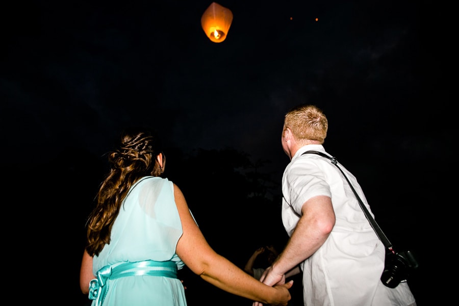 Sky lantern wedding.