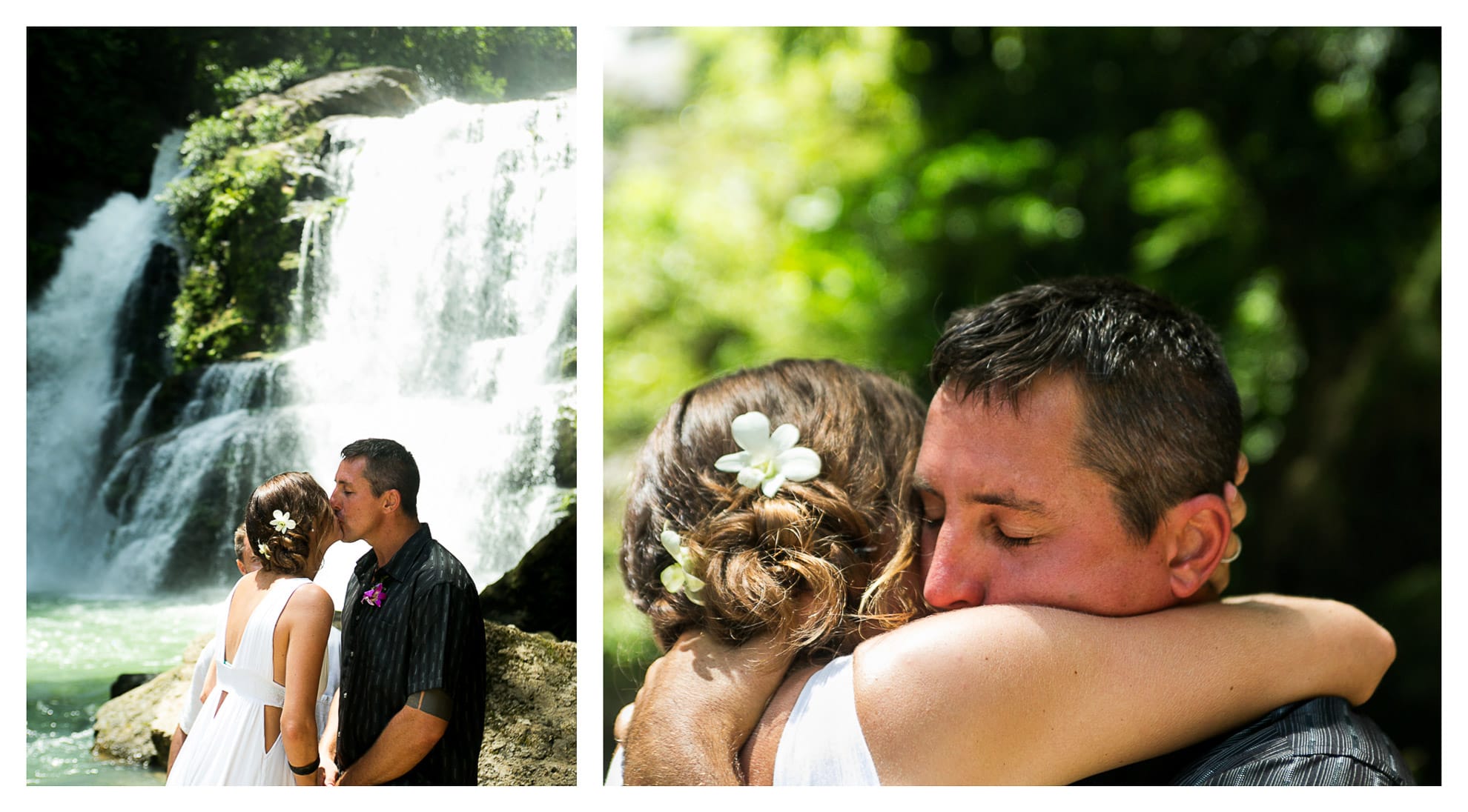 Wedding ceremony at waterfall in Costa Rica