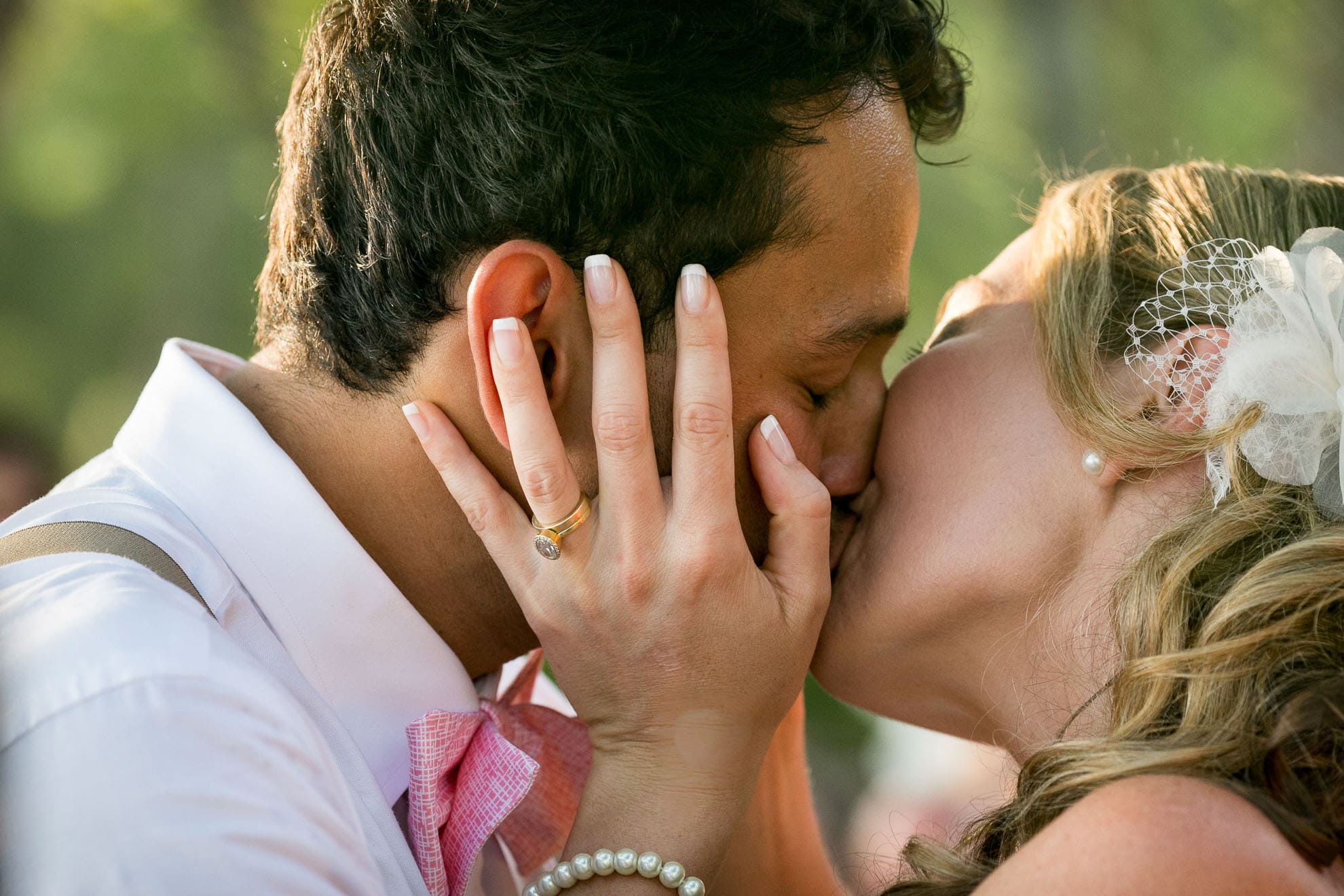 First kiss at wedding in Costa Rica
