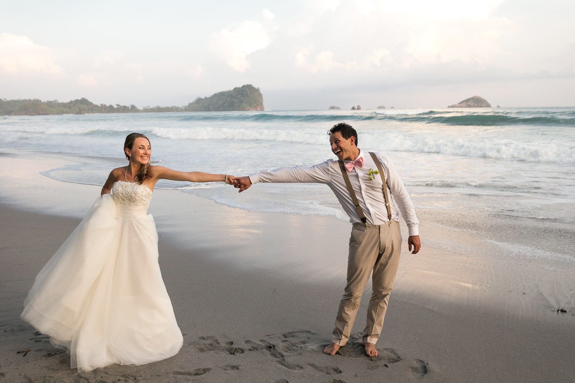 Bride and groom in Manuel Antonio: Costa Rica beach wedding