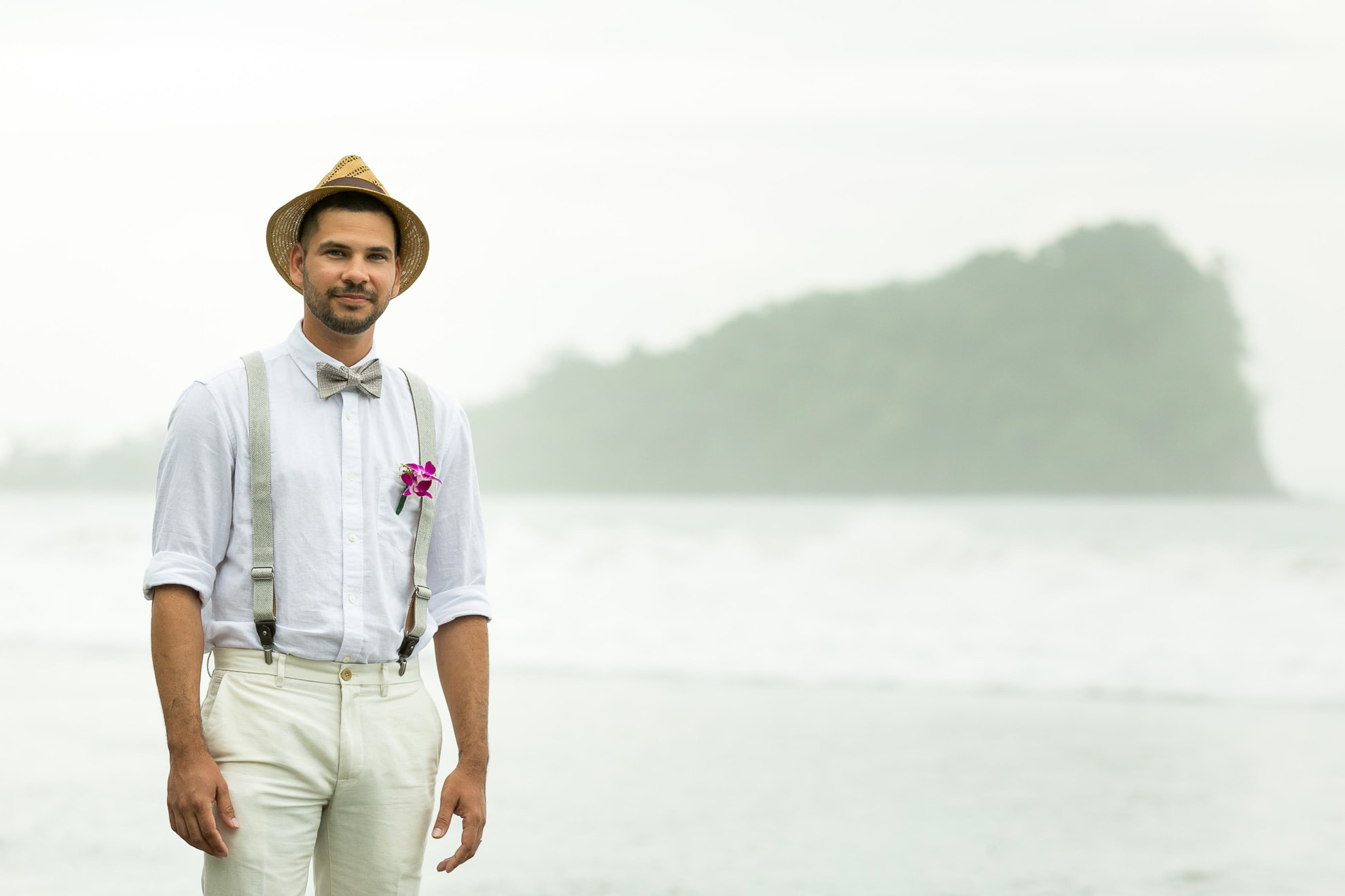 Groom at wedding in Costa Rica