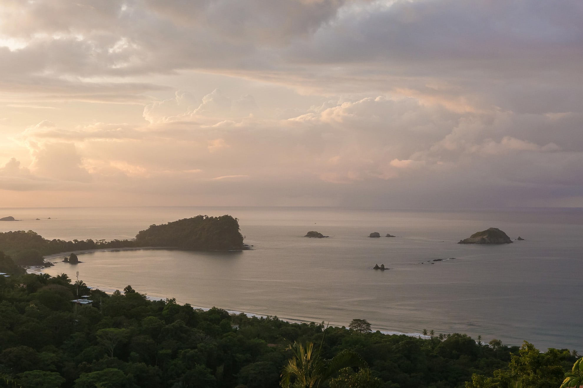 From outdoor wedding venues you get views like this sunrise in Manuel Antonio