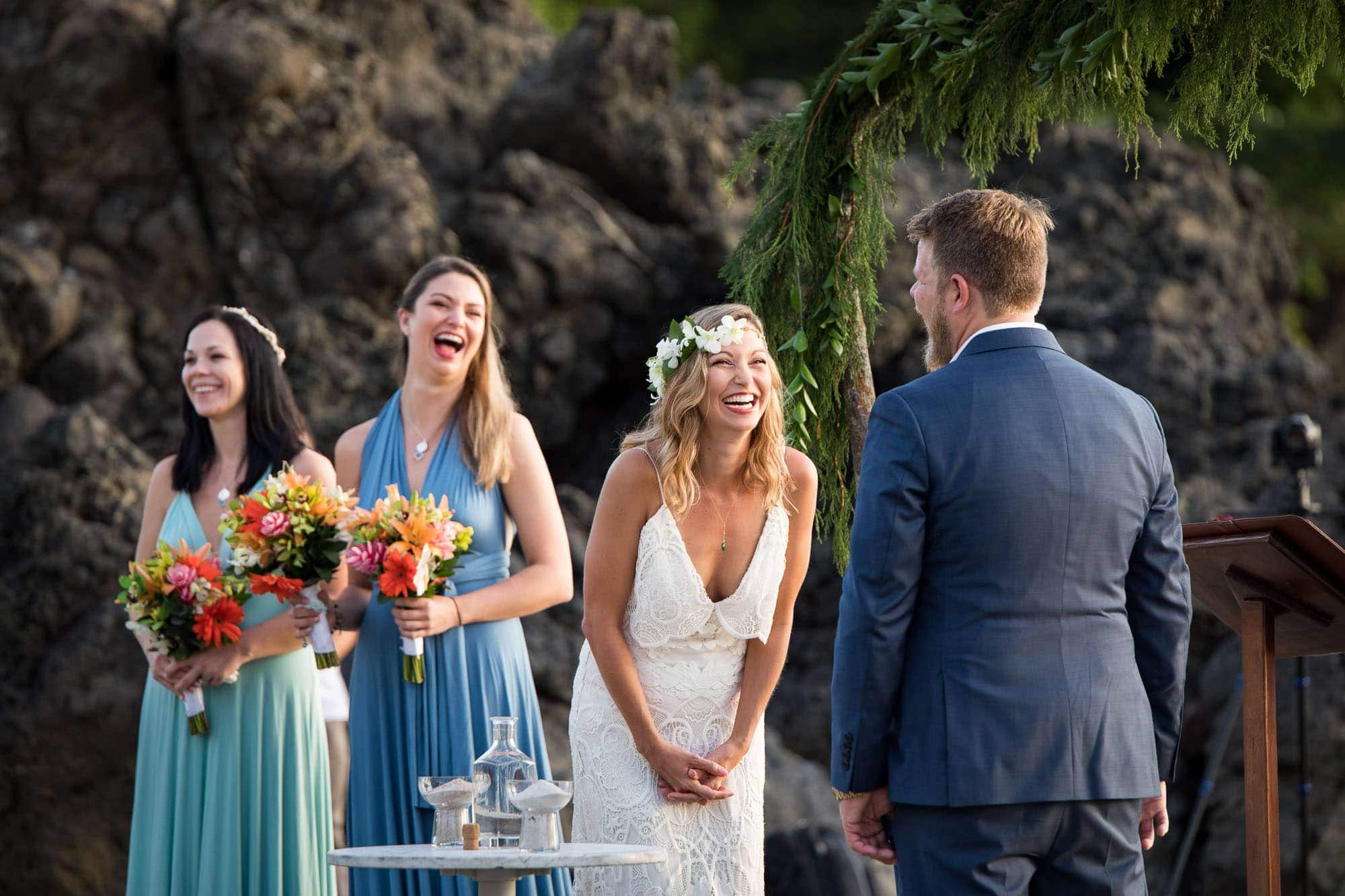Laughter during a joyful wedding ceremony