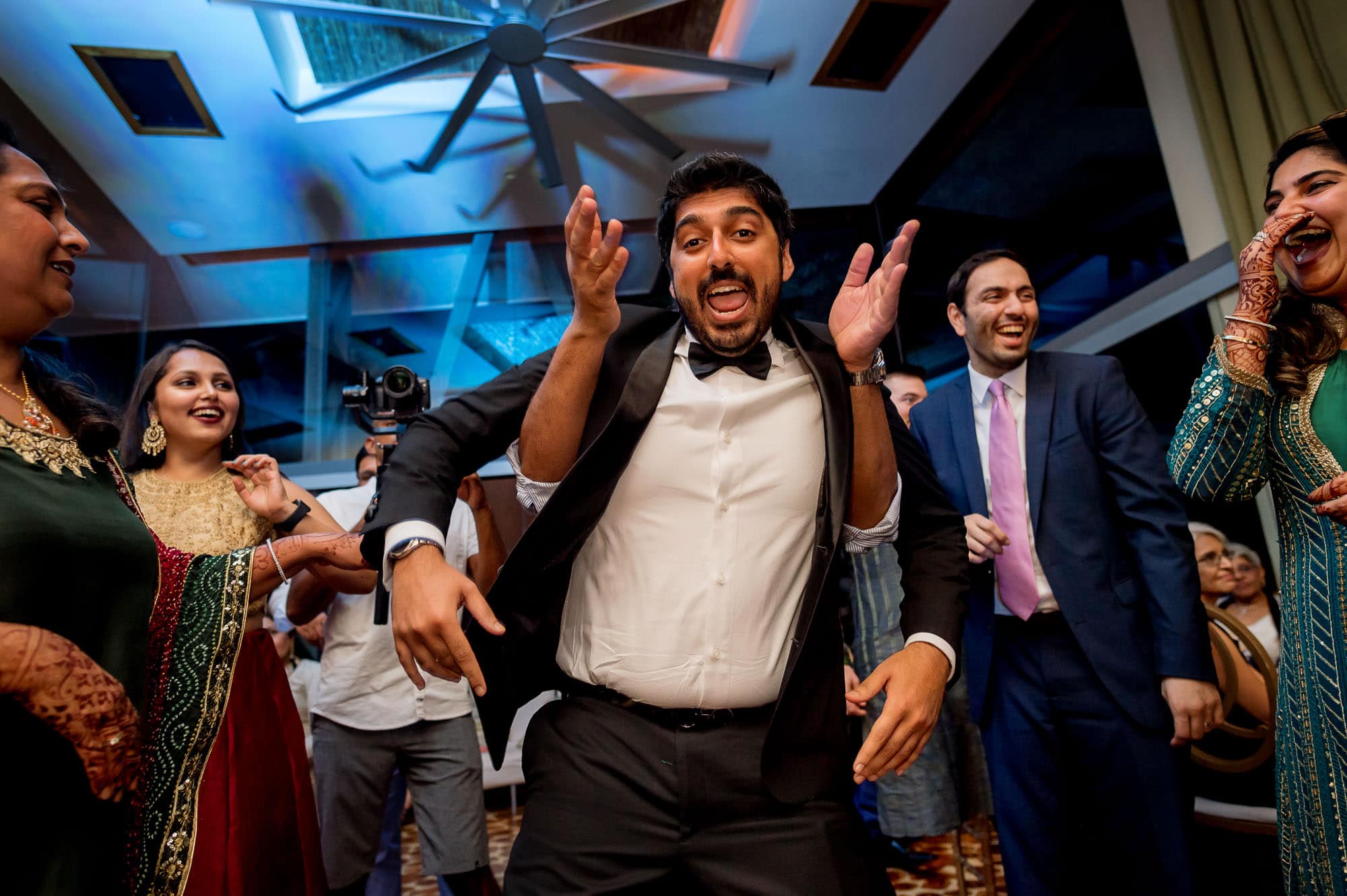 Ripping up the dance floor at this not so traditional Hindu Muslim wedding reception
