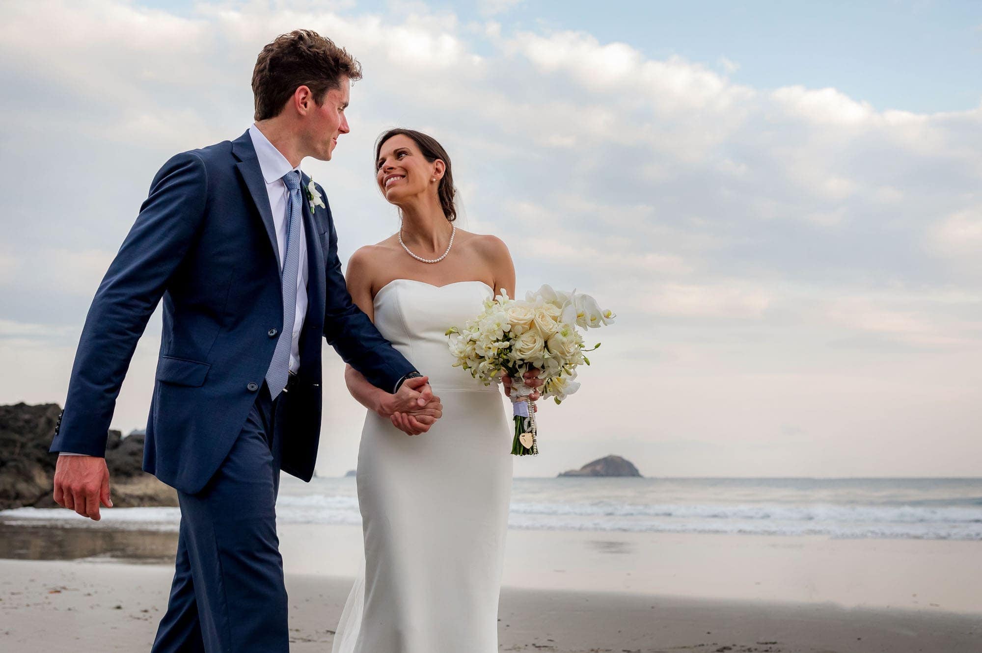 Couple on the beach, getting married in Costa Rica