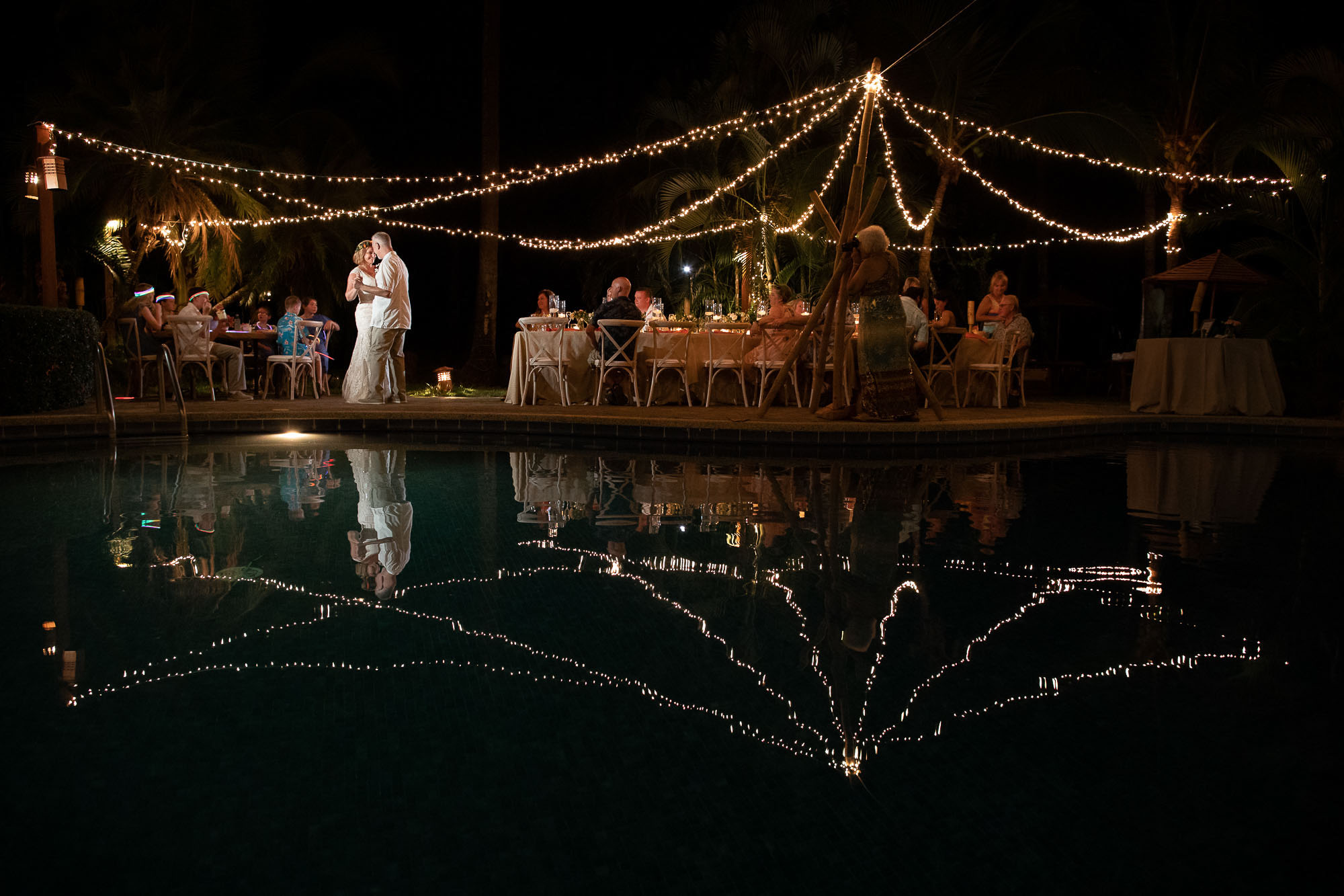 first dance in costa rica lights and pool