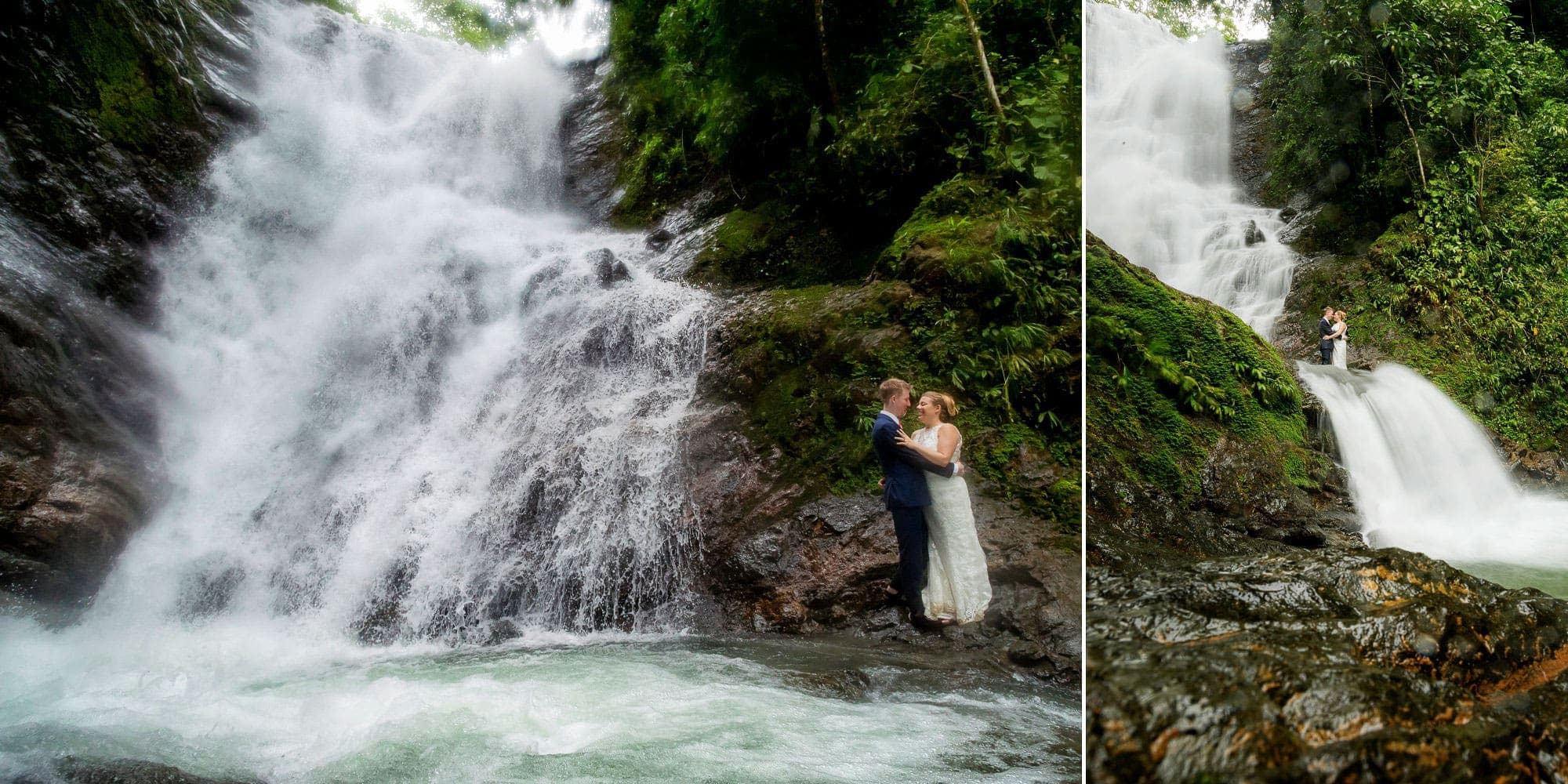 Epic photos of the couple at the waterfall