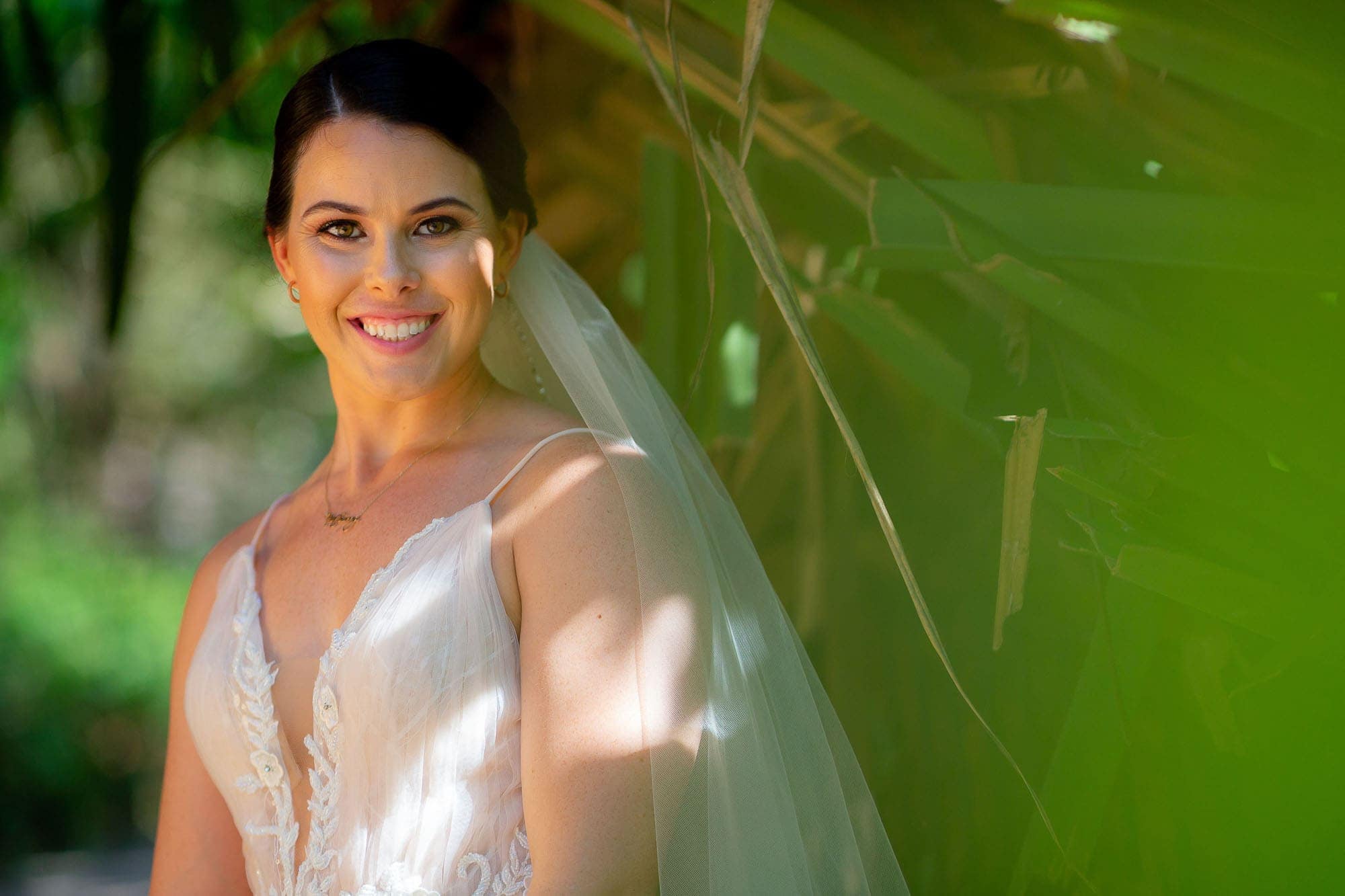 The bride right before tying the knot in Costa Rica